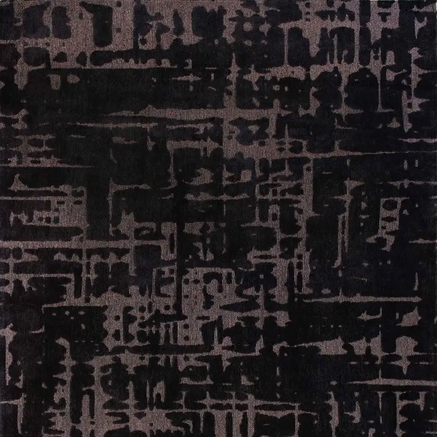 Black And Gray Abstract Washable Area Rug Photo 8