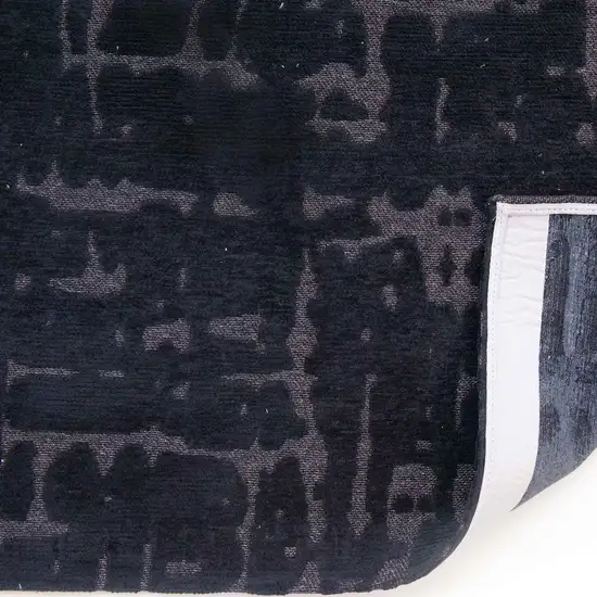 Black And Gray Abstract Washable Area Rug Photo 9