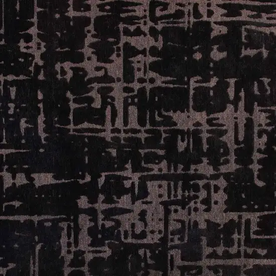 Black And Gray Abstract Washable Area Rug Photo 3