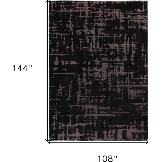 Black And Gray Abstract Washable Area Rug Photo 5