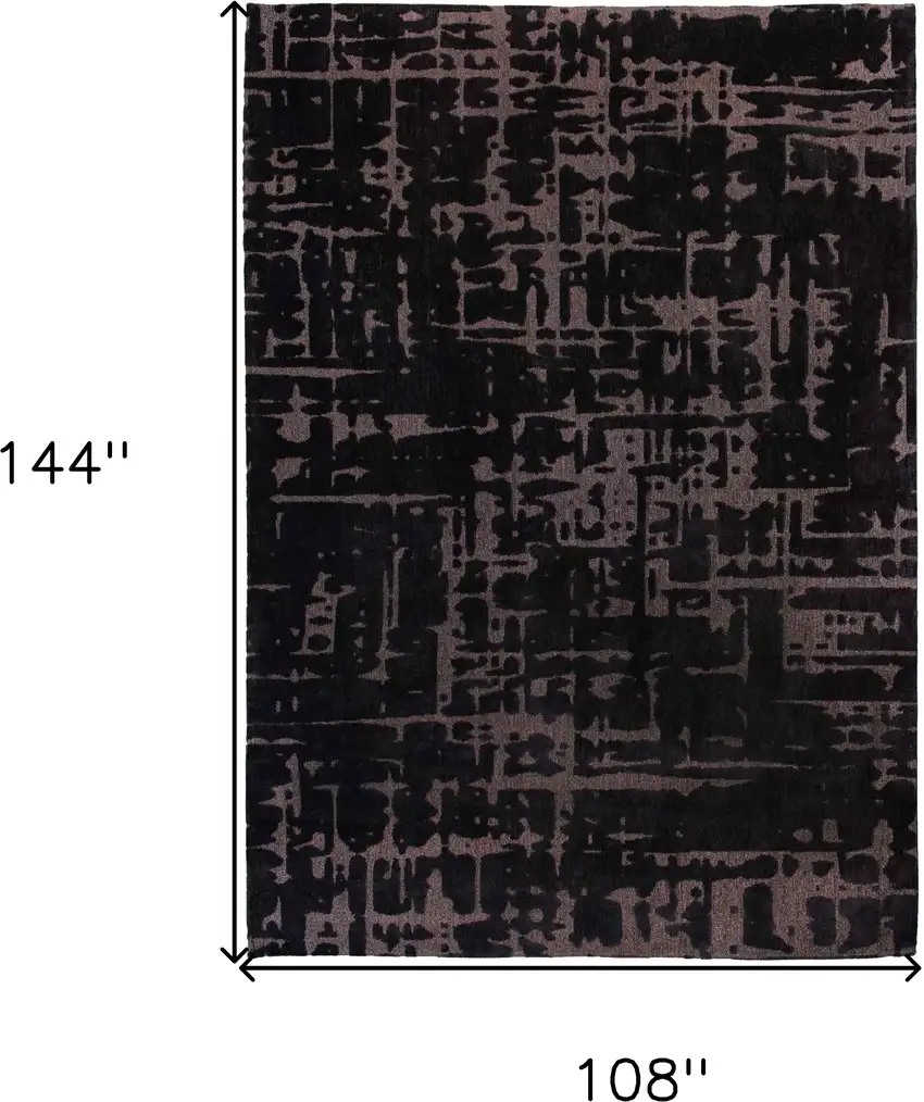 Black And Gray Abstract Washable Area Rug Photo 5
