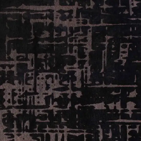 Black And Gray Abstract Washable Area Rug Photo 8