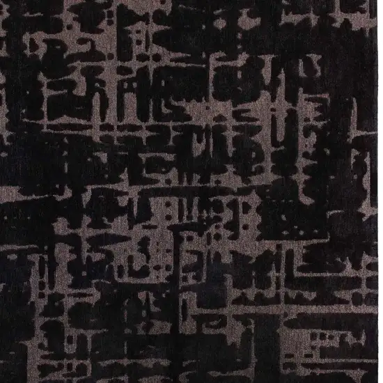 Black And Gray Abstract Washable Area Rug Photo 3