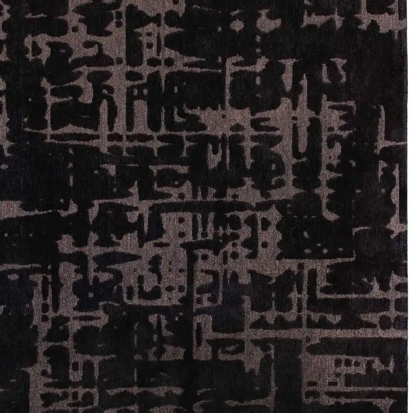 Black And Gray Abstract Washable Area Rug Photo 3