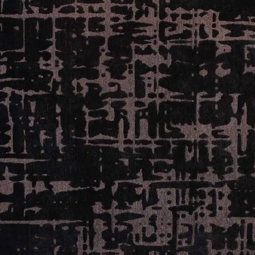 Black And Gray Abstract Washable Area Rug Photo 7