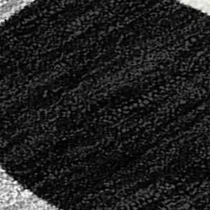 Photo of Black And Gray Abstract Washable Indoor Outdoor Area Rug