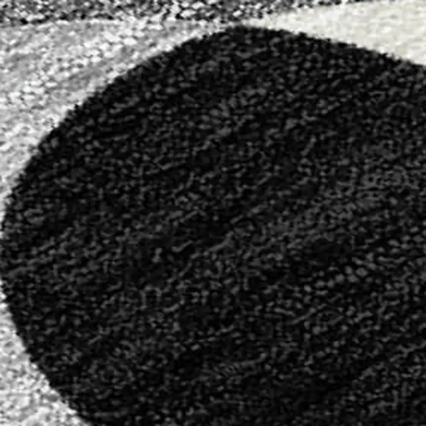 Black And Gray Abstract Washable Indoor Outdoor Area Rug Photo 1