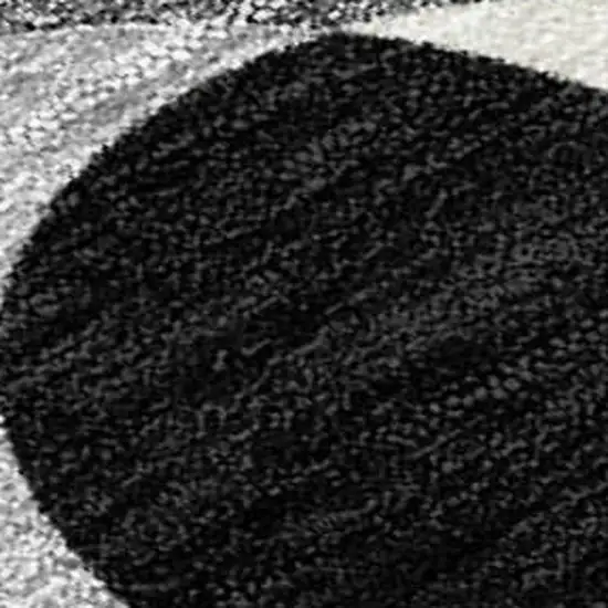 Black And Gray Abstract Washable Indoor Outdoor Area Rug Photo 1