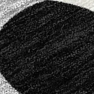 Photo of Black And Gray Abstract Washable Indoor Outdoor Area Rug