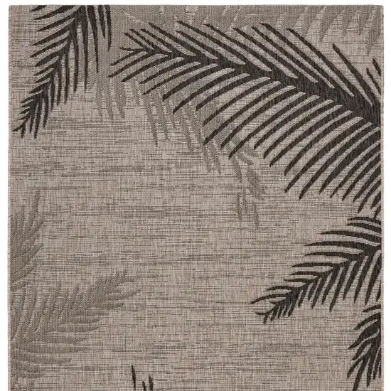 Black And Gray Floral Square Rug Photo 4