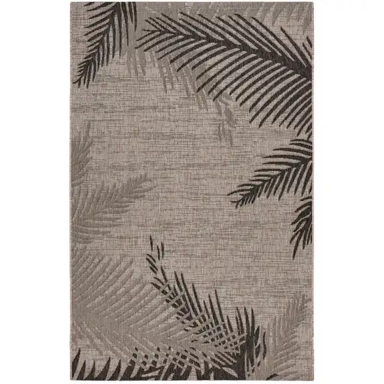 Black And Gray Floral Square Rug Photo 2
