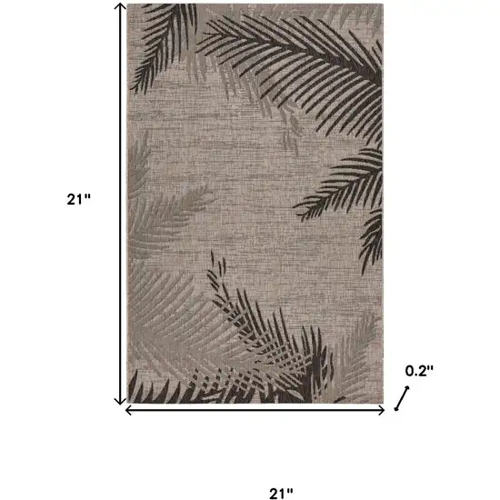 Black And Gray Floral Square Rug Photo 3