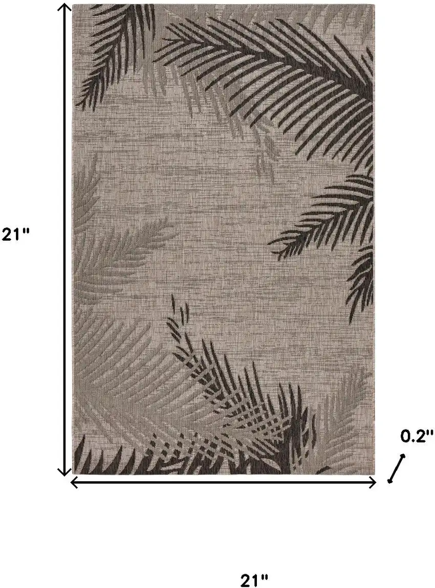 Black And Gray Floral Square Rug Photo 3