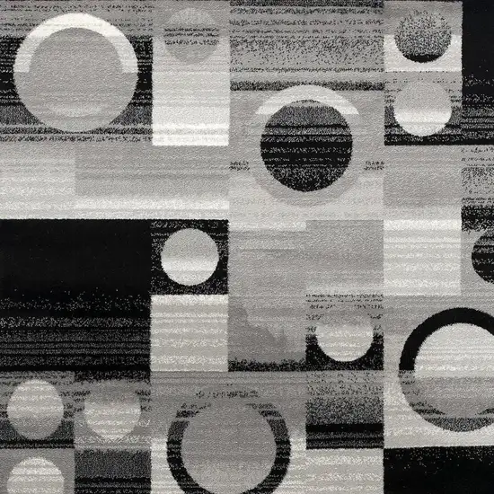 Black And Gray Geometric Area Rug Photo 5