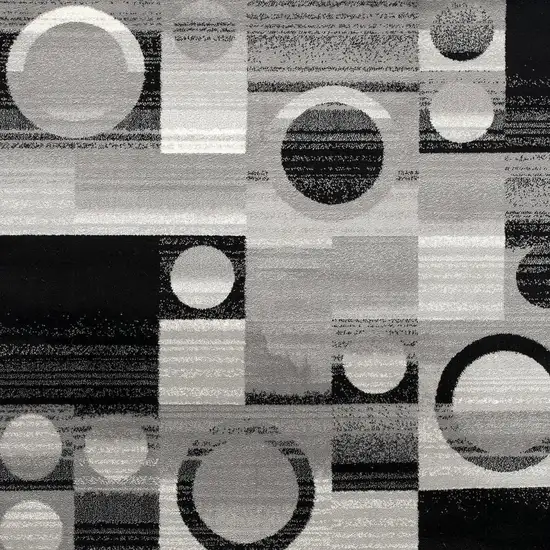 Black And Gray Geometric Area Rug Photo 4