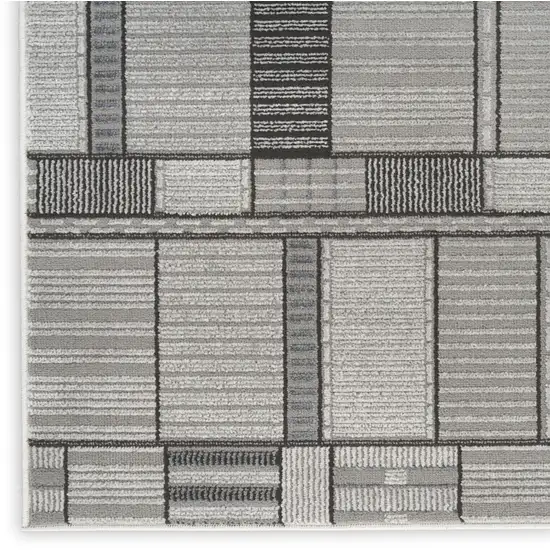 Black And Gray Geometric Area Rug Photo 7
