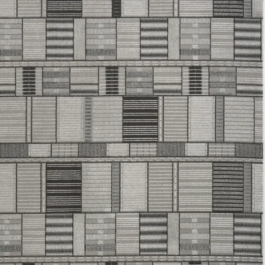 Black And Gray Geometric Area Rug Photo 9