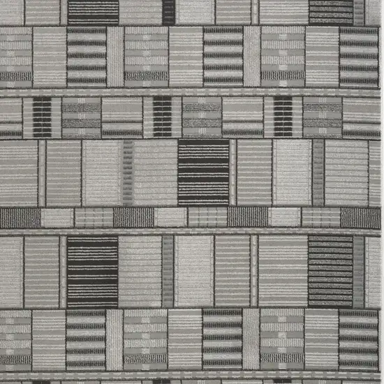 Black And Gray Geometric Area Rug Photo 9