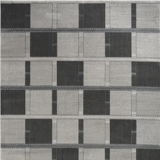 Black And Gray Geometric Area Rug Photo 7