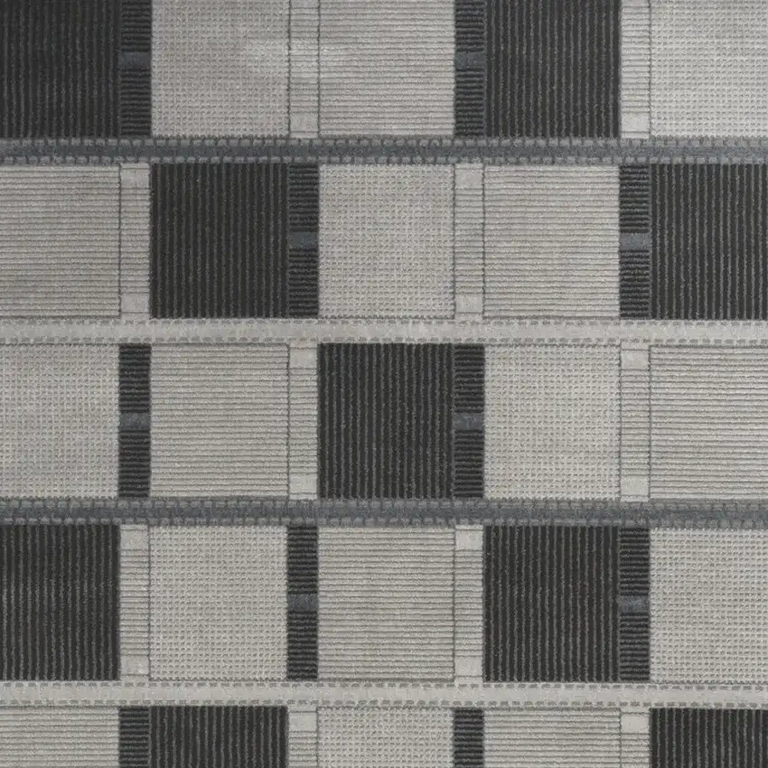 Black And Gray Geometric Area Rug Photo 8