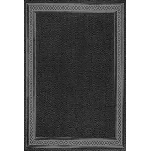 Photo of Black And Gray Geometric Indoor Outdoor Area Rug