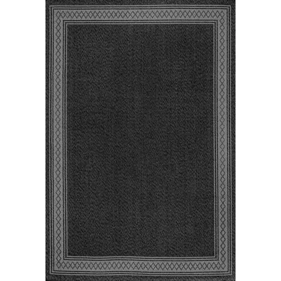 Black And Gray Geometric Indoor Outdoor Area Rug Photo 1