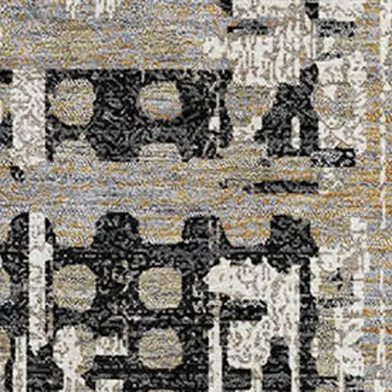 Black And Gray Geometric Washable Area Rug With UV Protection Photo 3