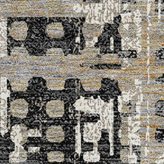 Black And Gray Geometric Washable Area Rug With UV Protection Photo 3