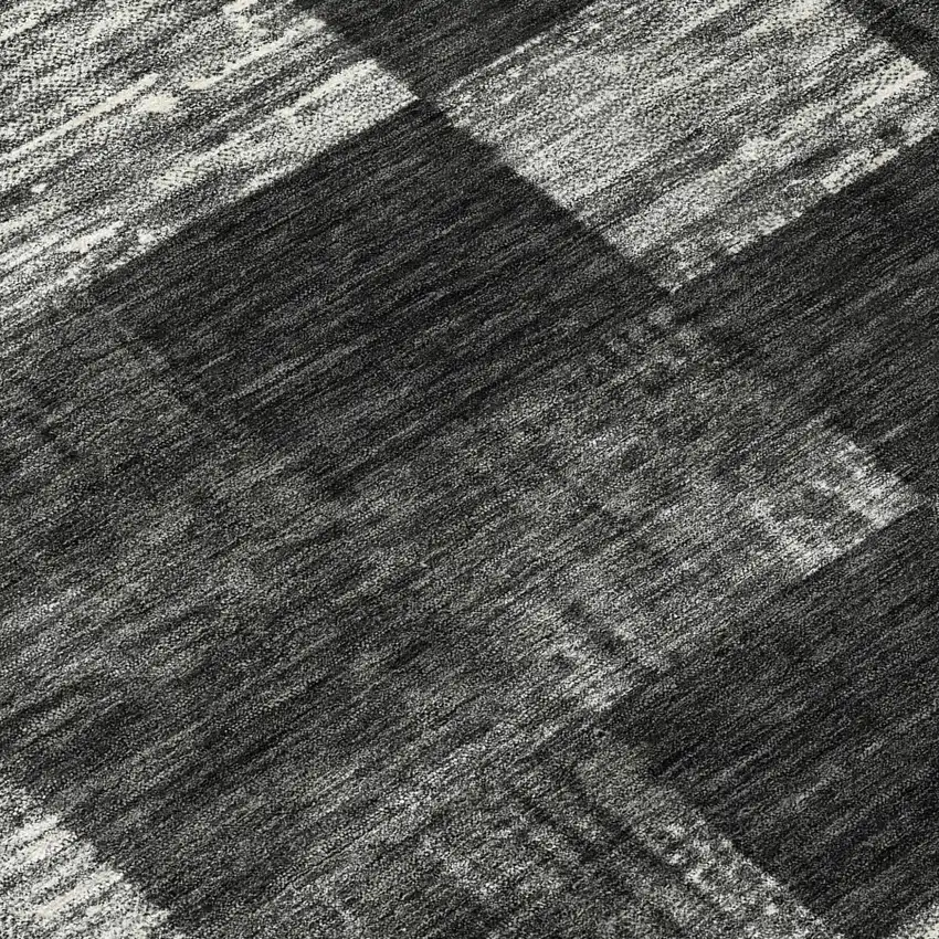 Black And Gray Geometric Washable Indoor Outdoor Area Rug Photo 8