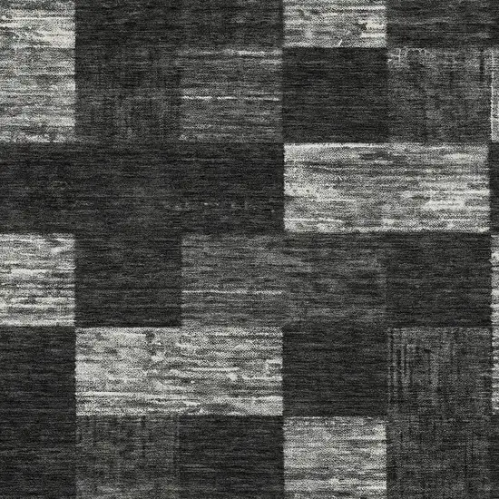 Black And Gray Geometric Washable Indoor Outdoor Area Rug Photo 5