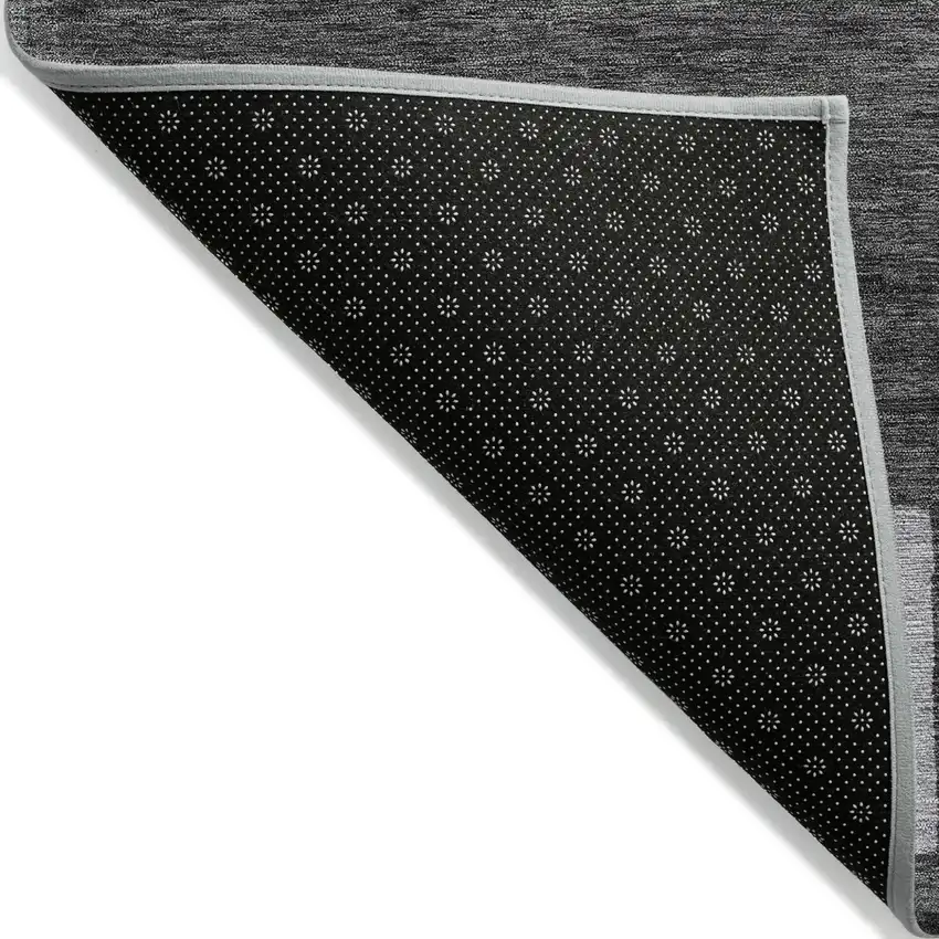 Black And Gray Geometric Washable Indoor Outdoor Area Rug Photo 3