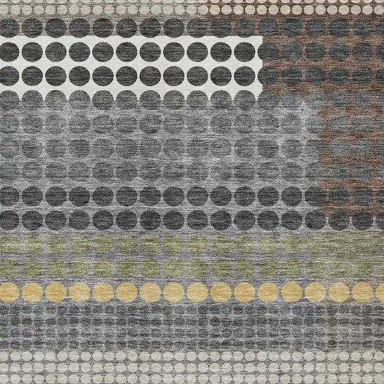 Black And Gray Geometric Washable Indoor Outdoor Area Rug Photo 2
