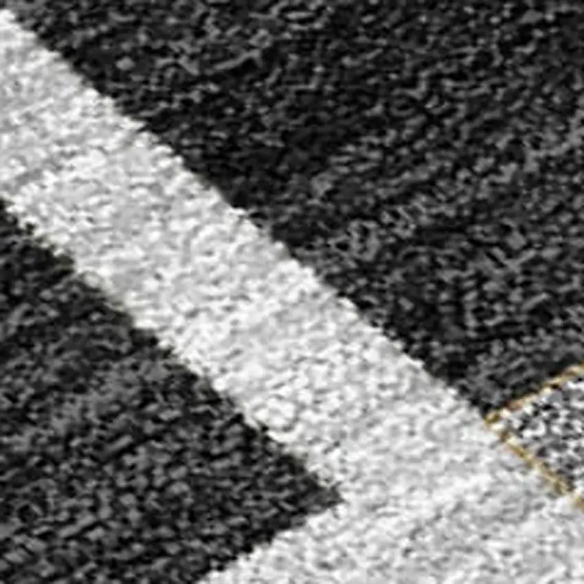 Black And Gray Geometric Washable Indoor Outdoor Area Rug Photo 3
