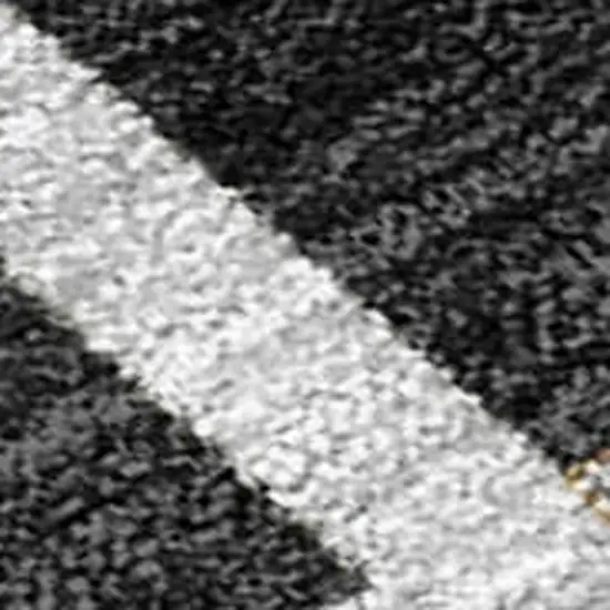 Black And Gray Geometric Washable Indoor Outdoor Area Rug Photo 3