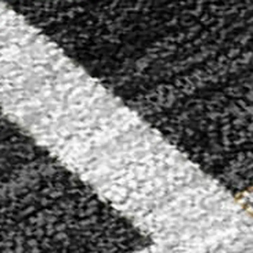 Black And Gray Geometric Washable Indoor Outdoor Area Rug Photo 3
