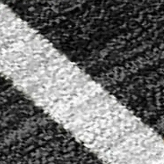 Black And Gray Geometric Washable Indoor Outdoor Area Rug Photo 4