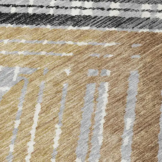 Black And Gray Geometric Washable Indoor Outdoor Area Rug Photo 8
