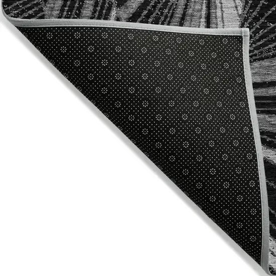 Black And Gray Geometric Washable Indoor Outdoor Area Rug Photo 3