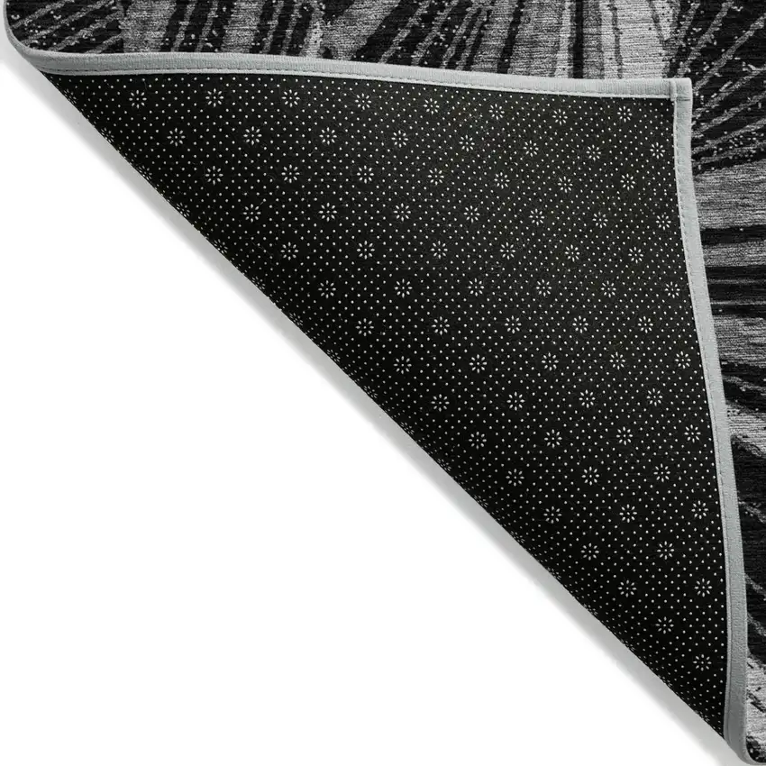 Black And Gray Geometric Washable Indoor Outdoor Area Rug Photo 3