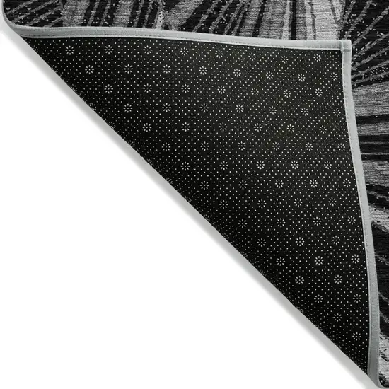 Black And Gray Geometric Washable Indoor Outdoor Area Rug Photo 4