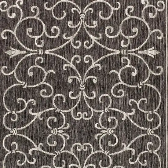 Black And Gray Medallion Indoor Outdoor Area Rug Photo 2
