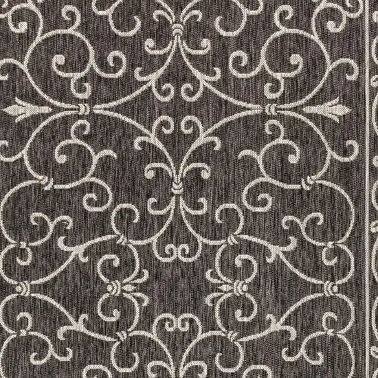 Black And Gray Medallion Indoor Outdoor Area Rug Photo 2