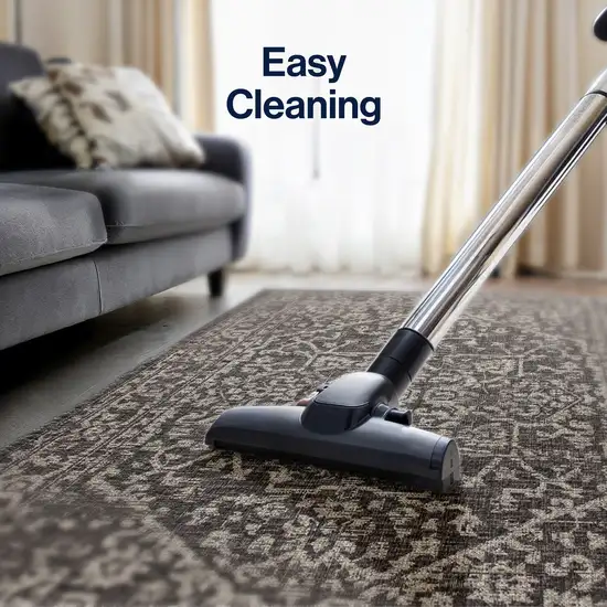 Black And Gray Medallion Indoor Outdoor Area Rug Photo 9