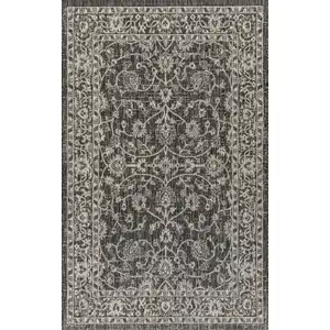 Photo of Black And Gray Medallion Indoor Outdoor Area Rug