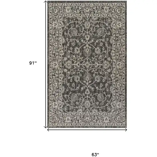 Black And Gray Medallion Indoor Outdoor Area Rug Photo 5