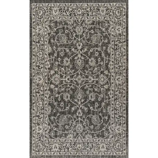 Black And Gray Medallion Indoor Outdoor Area Rug Photo 1