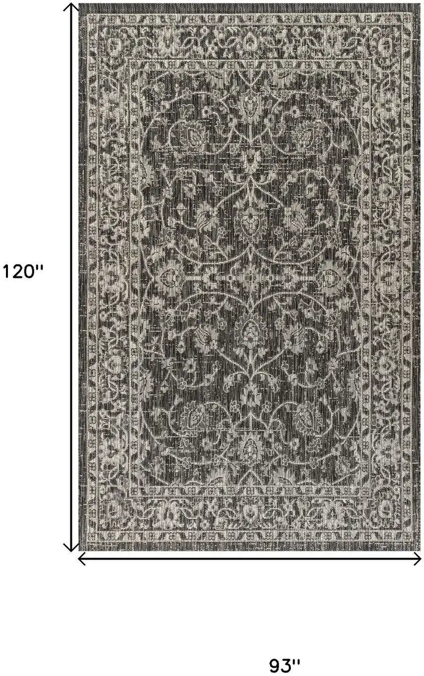 Black And Gray Medallion Indoor Outdoor Area Rug Photo 4