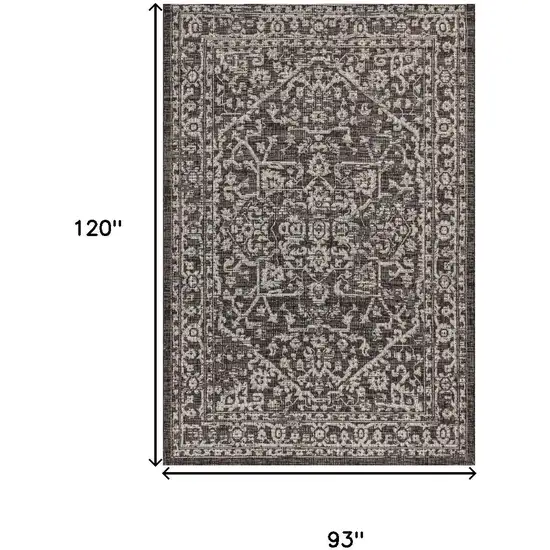 Black And Gray Medallion Indoor Outdoor Area Rug Photo 3