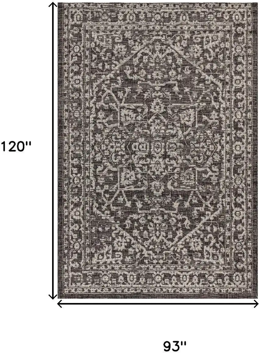 Black And Gray Medallion Indoor Outdoor Area Rug Photo 3