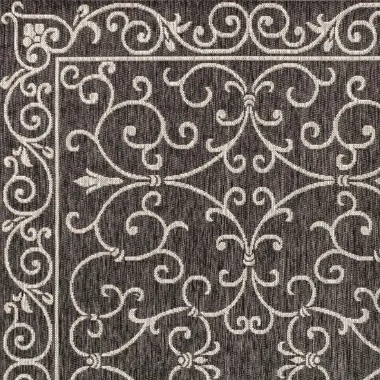 Black And Gray Medallion Indoor Outdoor Area Rug Photo 2